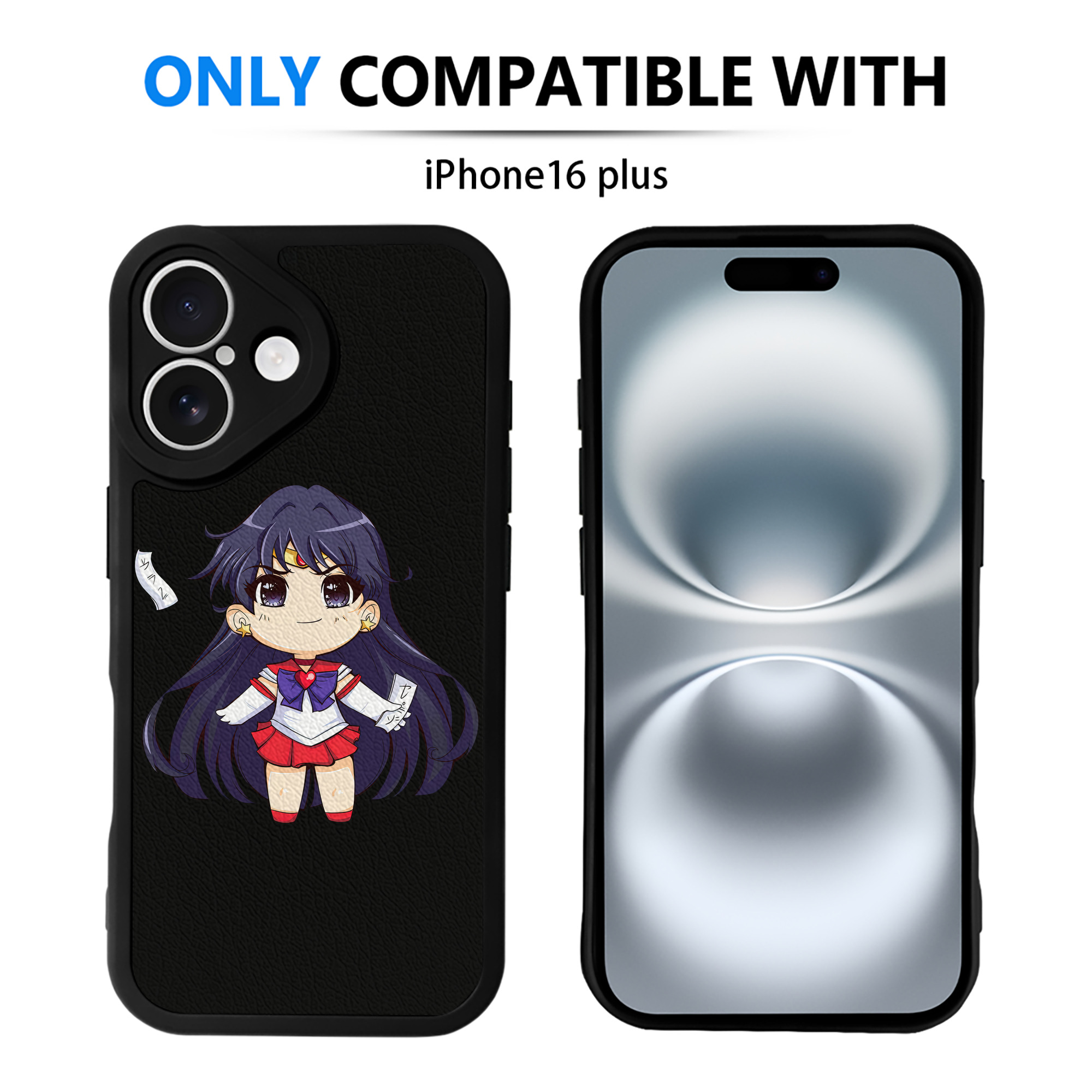 （画像用） 美少女戦士セーラームーン 火野レイ ひの レイ Sailor Moon Hino Rei （セーラーマーズ,Sailor Mars） 【iPhone 16シリーズ対応】シリコンスマホケース（レザー調） 材質：シリコン